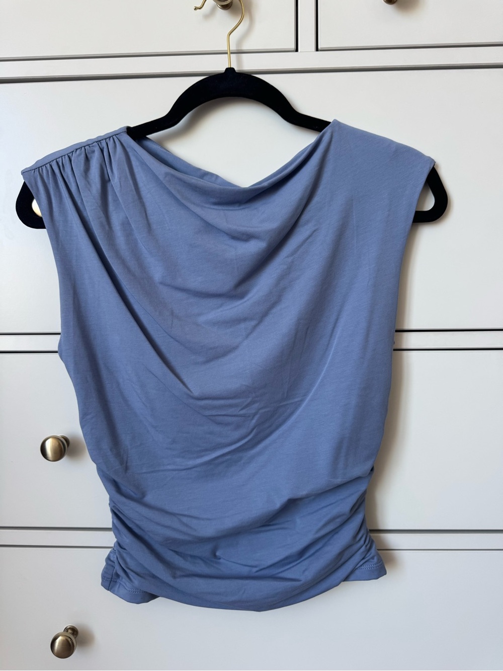 Abercrombie & Fitch Light Blue Draped Sleeveless Tank